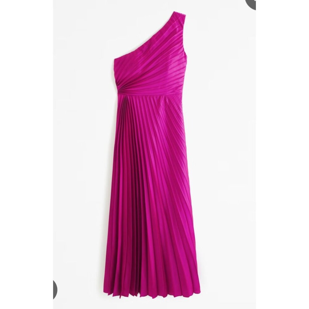 Abercrombie & Fitch Pink One-Shoulder Maxi Dress